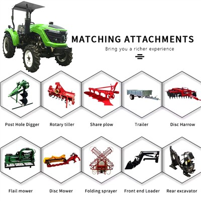 Qishloq xo'jaligi uchun mini traktor 4x4 gidravlik traktor 50HP 60HP 70HP 80HP